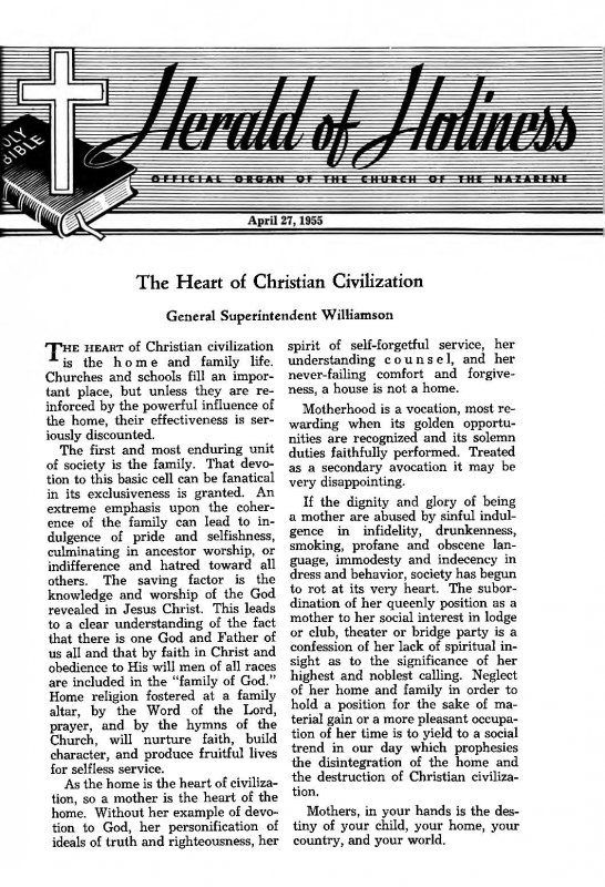 Title Page of Herald of Holiness - April 27, 1955