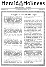Front page of Herald of Holiness - August 13, 1924