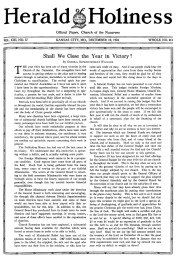 Front page of Herald of Holiness - December 10, 1924