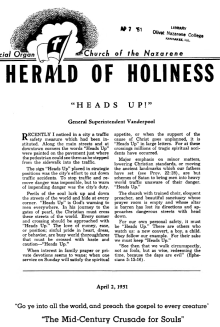 Title Page of Herald of Holiness - April 2, 1951