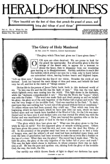 Front page of Herald of Holiness - April 26, 1922