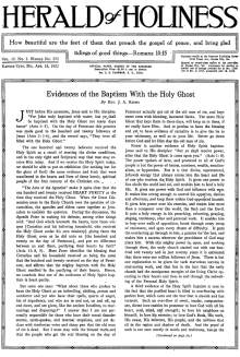 Front page of Herald of Holiness - April 18, 1923