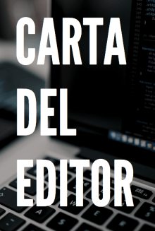 Carta del editor (imagen de ordenador de fondo)