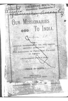 Our Missionaries to India