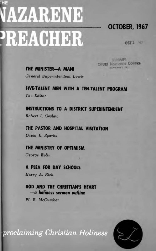 Title Page of Nazarene Preacher