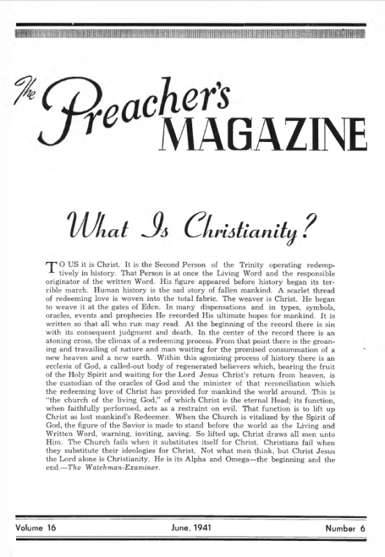 Title Page of Preacher's Magazine