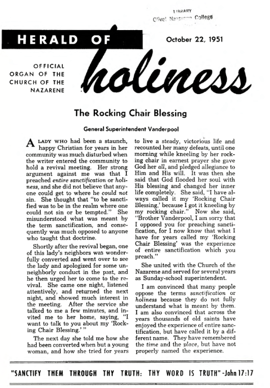 Title Page of Herald of Holiness - October 22, 1951
