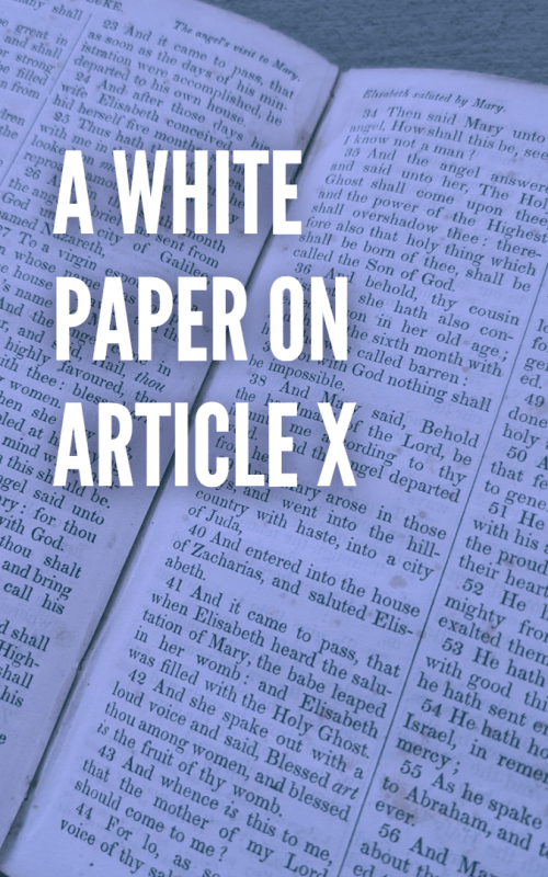 A White Paper on Article X
