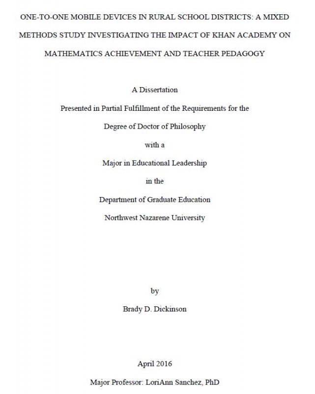 One-to-one mobile devices in rural school districts: a mixed methods study investigating the impact of Khan Academy on mathematics achievement and teacher pedagogy