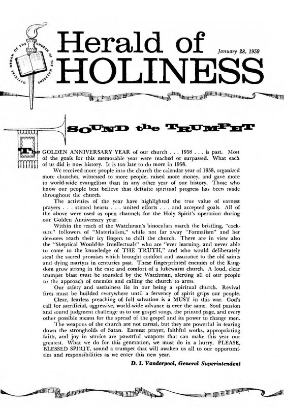 Herald of Holiness - January 28, 1959