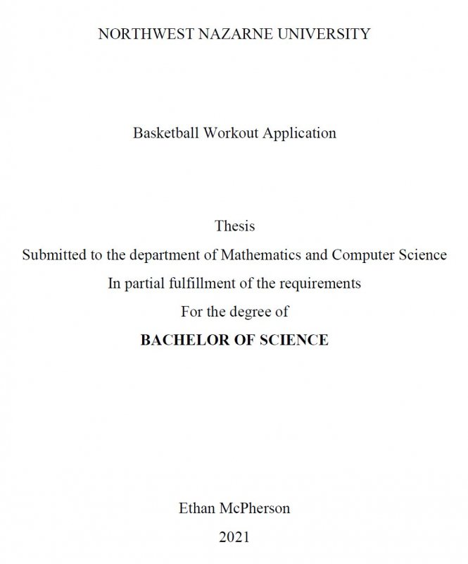Basketball Workout Application